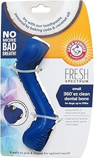 Arm &amp; Hammer Fresh Spectrum 360 Degree EZ Clean Dog Dental Bone Chew Toy, Small | Dog Dental Toy for Small Dogs to Clean Teeth and Combat Bad Breath | Enhanced with Baking Soda and Coconut Oil