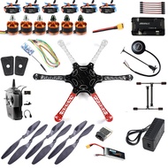 QWinOut DIY RC Drone Kit 2.4GHz 6-Axle RC Drone Quadcopter F550 Hexa-Rotor Frame Kit with APM 2.8 FC M7N GPS T8FB TX
