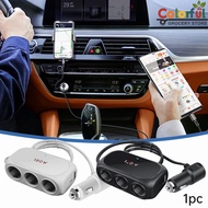 Car Charger Adapter 12V 24V 3 Socket Cigarette Lighter Splitter Dual USB LED Car Fast Charger Chargi