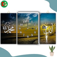 Decoration Gallery.id - 1 set jam dinding kaligrafi aesthetic - bahan fiber premium - JD-6