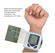 Original portable electronic digital automatic wristband blood pressure monitor, with heart rate and