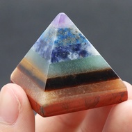 คริสตัล Pyramid ปิระมิด 7 จักระ  ขนาด 3x3 cm (มีสินค้าพร้อมส่ง ส่งเร็ว  จากไทย)