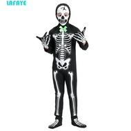 LAFAYE Halloween Skull Costume, Hooded Glow-in-the-Dark Children Cosplay Costume, Cool Cartoon Desig