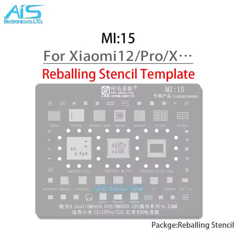 BGA Stencil Reballing For Xiaomi 12 Pro 12X 12Pro CPU SM8250 SM8450 CPU RAM PM8450 PM8350 PM8350C PM