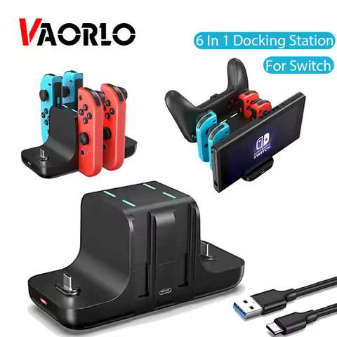 6-in-1For NS Switch charger with 4 Joy-cons and 2 Pro controllers NS Joycon Joy Con charging base Ch