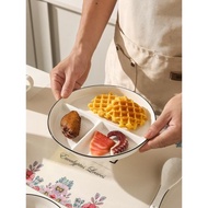 分格減脂餐盤家用早餐餐具兒童陶瓷減肥定量盤子三格211分餐大人