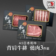 【洋希國際】A5日本和牛 背肩牛排 燒肉3件組