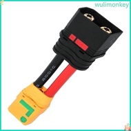 WU QS8-S to XT90S-F Adapter Cable for Aircraft Power Connection 200°C Heat-resist