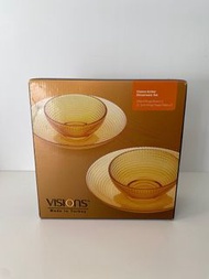 CORELLE BRANDS 美國康寧餐具VISIONS amber dinnerware set 碗碟套裝 (一盒包含兩套碗碟)