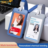 [DEMO3] ID Card Holder, Waterproof with Lanyard Badge Holder,  Hard Plastic Card Holder for ID Name 