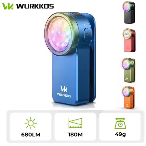 Wurkkos HD03 680LM Mini Clip Light USB C Rechargeable Pocket Flashlight Spotlight/Floodlight Portabl