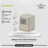 Sharge Retro Adapter 35W 67W USB-C Charger Vintage Tech Macintosh Design GaN