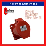 Industrial Panel Mounted Socket Outlet - Red / 16AMP / 380V / 3P+ N+ E