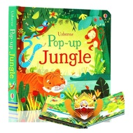 Usborne หนังสือ Pop Up Jungle Board Book 3D Flip Books English Story Book Bedtime Reading Book for Kids Toddler Children Book หนังสือป๊อปอัพ สามมิติ นิทานภาษาอังกฤษ หนังสือเด็ก บอร์ดบุ๊ค ภาพสามมิติ เสริมพัฒนาการเด็ก ของเล่นมอนเตสซอร