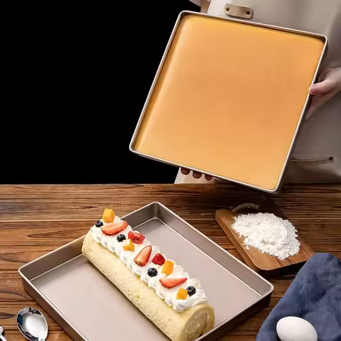11-inch - 28x28 square deepened cake roll baking tray mold, household non-stick nougat snowflake pas