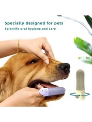 360度寵物手指牙刷,適用於小型、中型和大型狗狗、貓咪、幼犬和幼貓,清潔牙齒和口腔護理,寵物手指牙刷組套裝