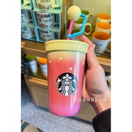 STARBUCKS LY CCUP 16OZ (473ML) STAINLESS STEEL GRADIENT YELLOW TO PINK