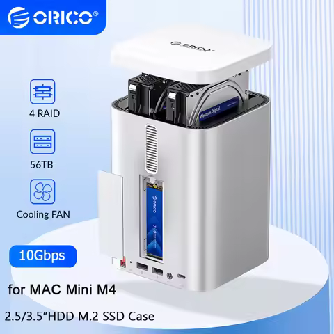ORICO 2.5/3.5"HDD Case 10Gbps M2 NVMe SATA SSD Enclosure USB Hub Docking Station RAID DAS Hard Drive