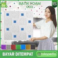 Wallpaper Dinding 3D Foam Batik Brick Foam Uk. 70 x 35 Cm - BIRU