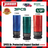SATA 34400H 1/2" 3PCS Dr.Protected Impact Socket