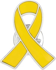 Yellow Bring Them Home Pin, Metal Ribbon Pin Hostage Pin Support Campaign Mental Health Awareness Pi
