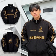 F1 Lamborghini Racing Jacket Black Embroidery Motorcycle Riding Jaket Lelaki Sport Winkbreker Jeket