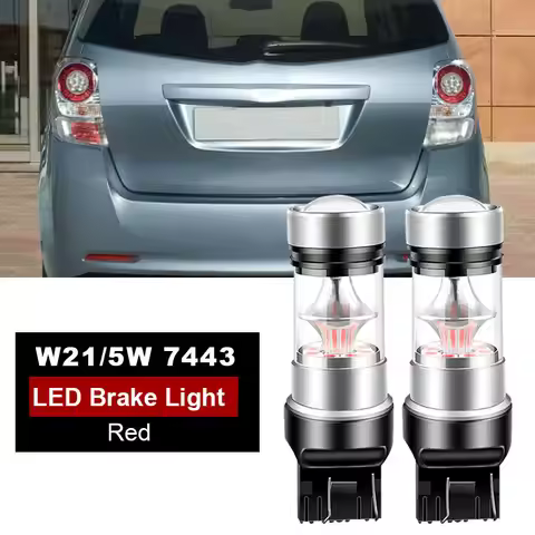 2PCS T20 LED 7443 W21/5W LED Bulb For Toyota Yaris Verso Fun Cargo P2 99-05 W21W LED Tail Stop Brake