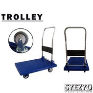 Syezyo Platform Foldable Trolley with Silent Wheel Simple Portable Trolley Home Delivery Trolley Maximum Load 150kg Small Trolley