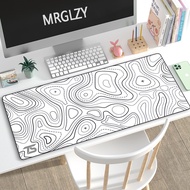Contour Map Gaming Mouse Pad Company Black White Mousepads Mouse Mat 900X400 Rubber Keyboard Desk Mats Kawaii Large for Laptop pad on table