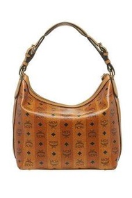 MCM Medium Shopper Bag Color Visetos (Cognac Stripe)