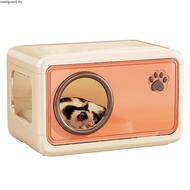 Plastic Double-Layer Cat Cage – Indoor Pet Kennel for Cats/Small Dogs, 4-Season Semi-Enclosed Cat Ho