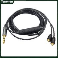 TOM Headset Line Replacement Headphone Wire Compatible For Shure Mmcx Se215 Se535 Se846 Ue900 Volume Adjustable Cable
