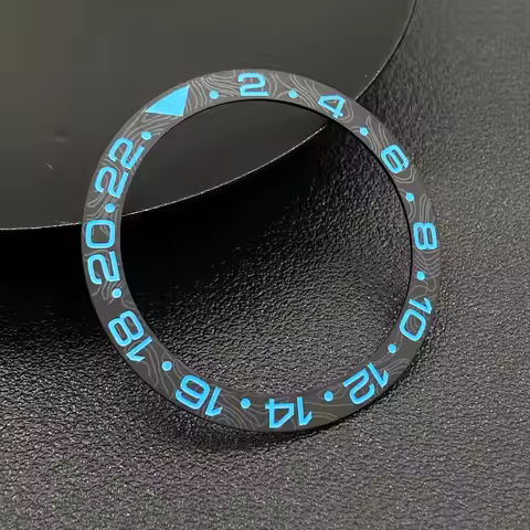 38x30.6mm Tilted Ceramic Bezel Insert Ring for Seiko Mod GMT NH35 Watch Replacement Bezel Case Acces