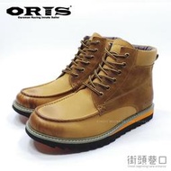 ORIS 筒靴 6孔 工作鞋 時尚 真牛皮+麂皮拼接鞋面 粗曠耐磨厚底【街頭巷口 Street】S7903N08 咖啡色