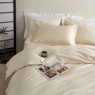 Five-Star Satin Bed Sheet Guest Room Bedding Set Hotel Bedding Four-Piece Set Beige Resort Hotel L8U