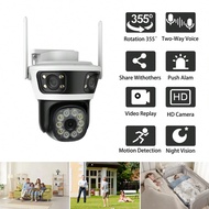 1PC Triple Lens Ball Camera 3 Live Views 355° Pan & 90° Tilt 1080P HD, IP66 Waterproof, 2-Way Audio