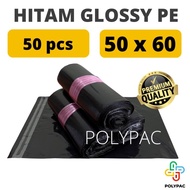 👀-- Polymailer HITAM GLOSSY [50x60] isi 50 pc - Polymailer Hitam