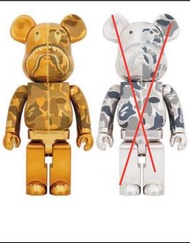 ［全新］BAPE CAMO SHARK GOLD BEARBRICK 1000%