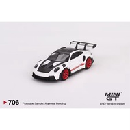 Mohinhxeps-1/64_ MINI GT 706 Porsche 911 (992) GT3 RS Weissach Package White with Pyro Red