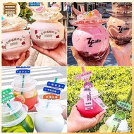[8C15] 500ml PET Container Kimchi Jar Water Bottle Milk Tea Drinking Cup Portable Bottle Kitchen Wat