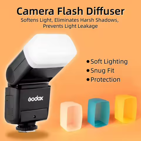 Camera Flash Diffuser Softbox White Blue Yellow Soft Light for Godox Lux Junior V1 AD200 TT685 V850I