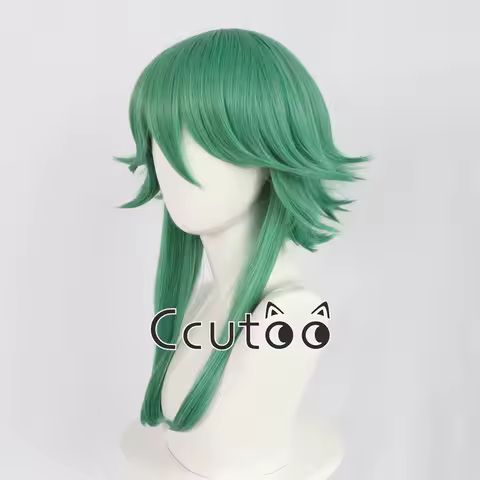 Ezreal Cosplay Wig Game LOL Green Reverse Synthetic Hair Heat Resistant Halloween Costume Role Play 