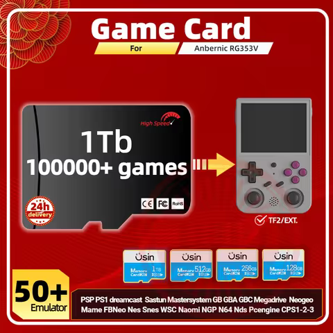 Game Card For Anbernic RG353V RG353VS Memory TF Plug&Play Pre-install Retro Games PSP PS1 SD portabl