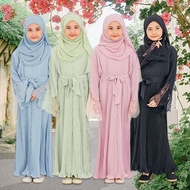 Abaya Kids Girl Lace Abaya Hitam Jubah Abaya Chiffon Abaya Turkey Kanak Muza Abaya Anak Abaya Putih Turkey