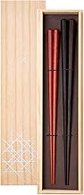 Matsukan G-12192 Seihachi Chopsticks, Ebony Satine, Octagonal, 8.7 inches (22 cm), 9.3 inches (23.5