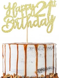 Happy 21th Birthday Cake Topper Glitter 21 & Fabulous 21th Birthday Cake Pick for Celebrating 21th B