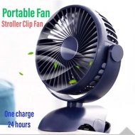 Stock Portable Mini Stroller Fan USB Rechargeable Clip Fan 4 Speed Desktop Clamp Fan Portable Desk Table 360 Rotating
