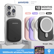 【18 Months Warranty】ANVERS PD 20W Mini Magsafe Powerbank 10000mAh /5000mAh  Fast Charging for Apple iPhone 15/14/13/12 Pro Max Mini ，Strong Magnetic Wireless Power Bank Portable Charger