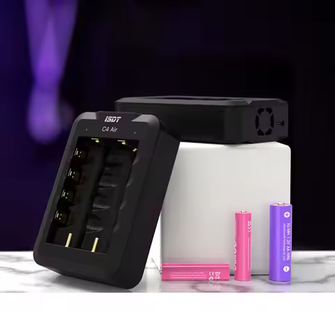 ISDT C4 Air USB Type-C Charger 6-Bay 4A Universal Battery Smart Charger w/ APP Connection for AA AAA