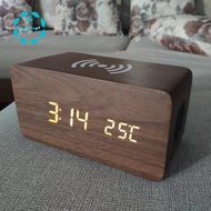Creative Smart Home Electronic Alarm Clock Multi-Function Bluetooth Led Speaker Wireless Bluetooth Alarm Clock - Brown